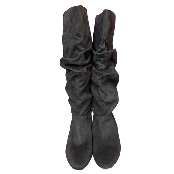 Just Fab Dana Suede Hidden Wedge Scrunch Boots Size 6.5 - Picture 1 of 7